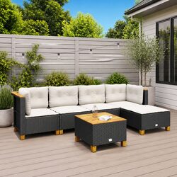 Specifications of the 6-Piece Outdoor Sofa Set in Black