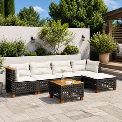 Specifications of 6-Piece Garden Sofa Set in Black