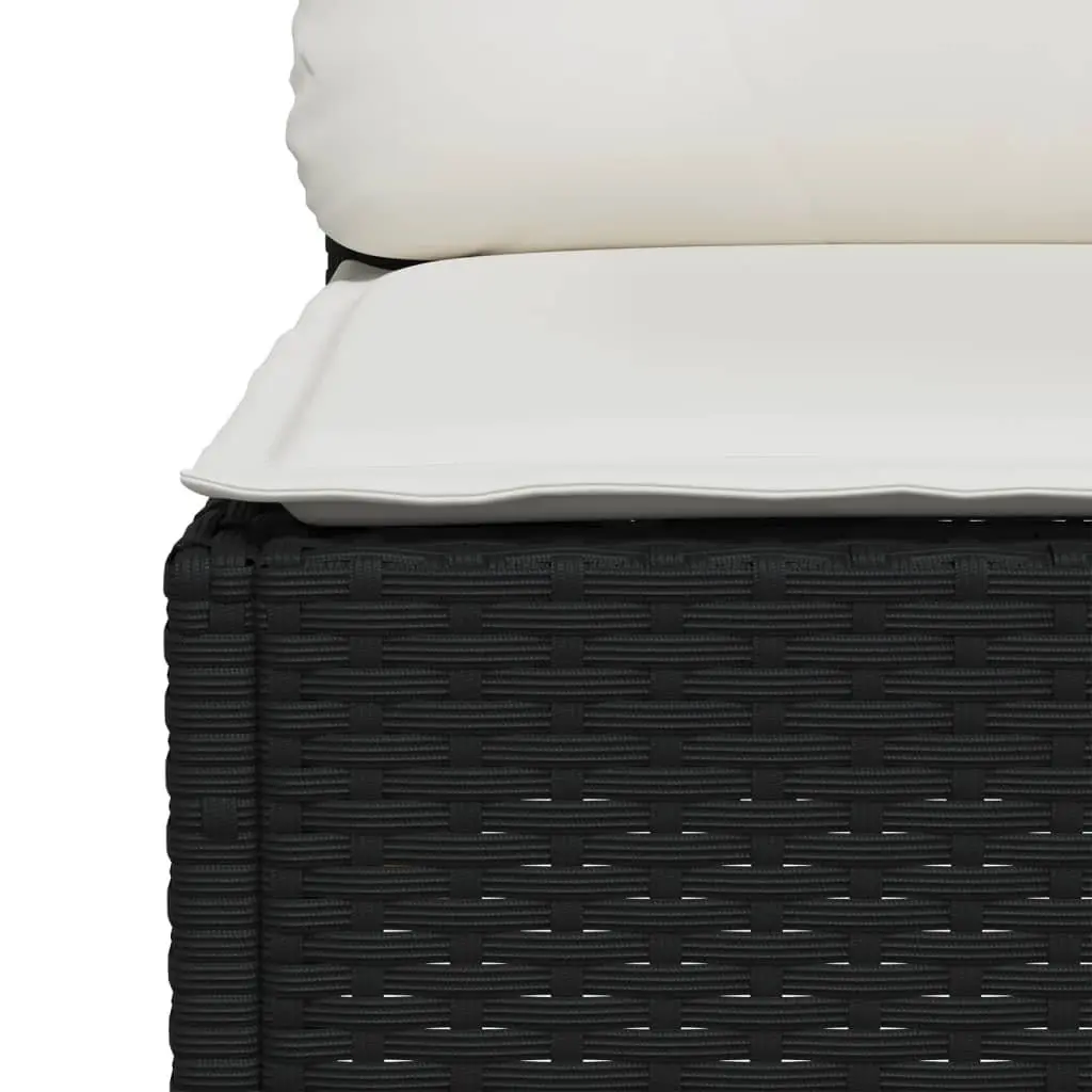 5 Piece Modular Outdoor Sofa Set for Garden with Cushions Black PE Rattan