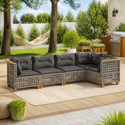 Garden Sofa Set Specifications: 5 Pieces, Grey, Modular Design