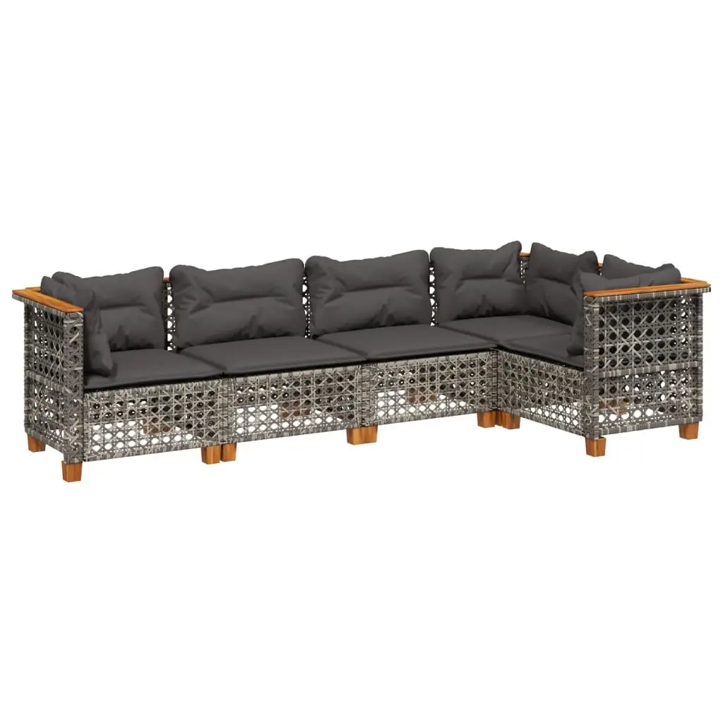 Garden Sofa Set 5 Piece Outdoor Furniture Patio Lounge Grey Cushions Modular