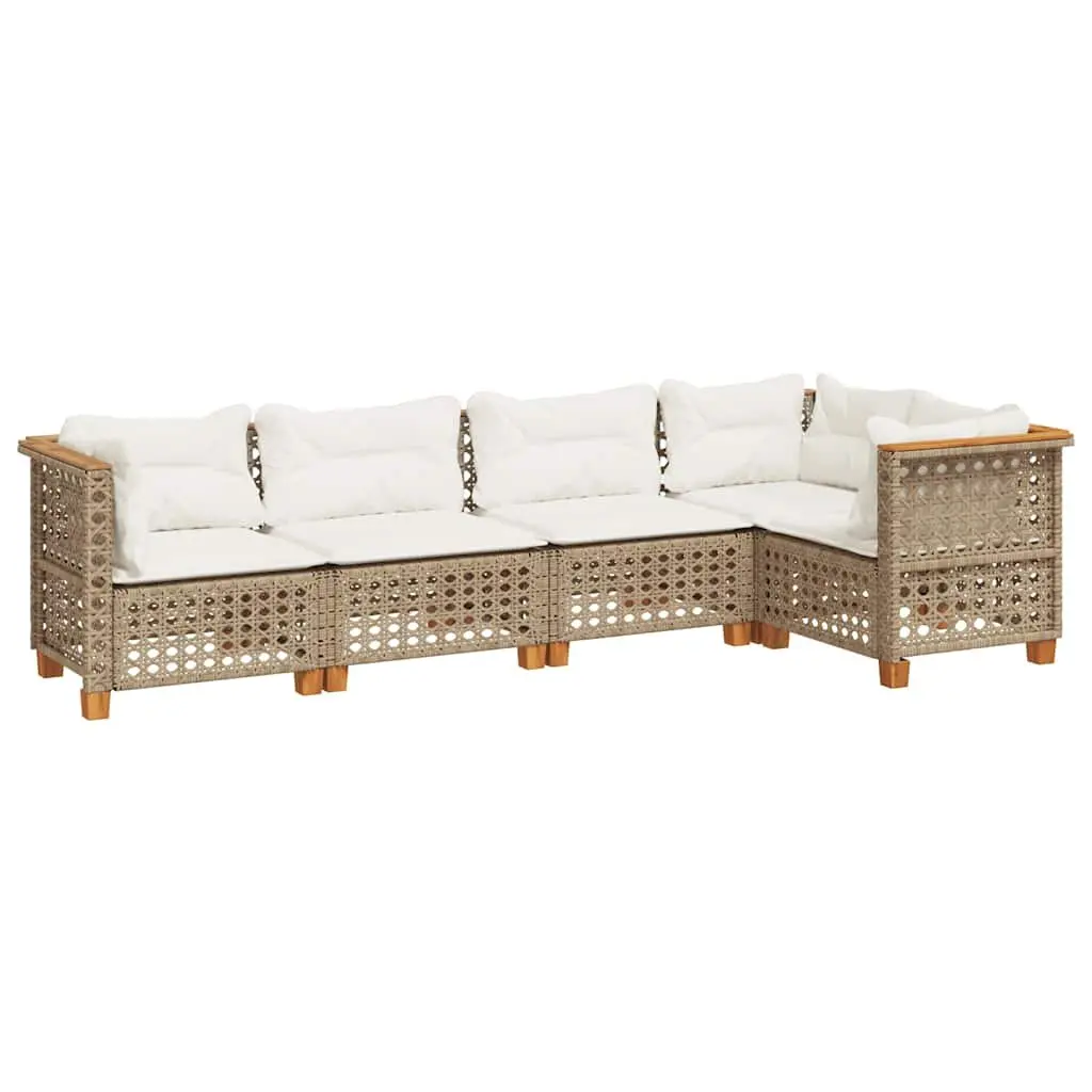 Garden Sofa Set Outdoor Furniture 5 Piece Patio Lounge Seating Beige