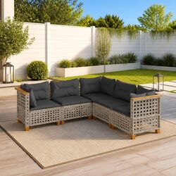 Specifications of 5 Piece Garden Sofa Set in Grey
