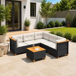 Specifications of 6 Piece Outdoor Sofa Set with Cushions