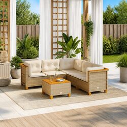 6 Piece Garden Sofa Set - Modular Rattan Furniture