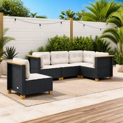 Specifications of Outdoor Garden Sofa Set 5 Pieces Black Rattan