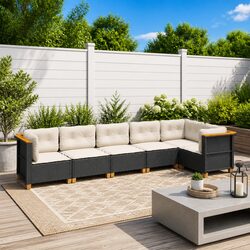 Specifications of Our 6-Piece Garden Sofa Set in Black