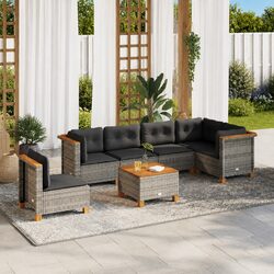 Specifications of 7 Piece Grey Garden Sofa Set with Cushions