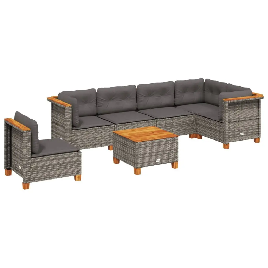 Garden Sofa Set 7 Piece Outdoor Furniture Patio Lounge Grey