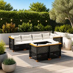 Specifications of the 7 Piece Black Garden Sofa Set