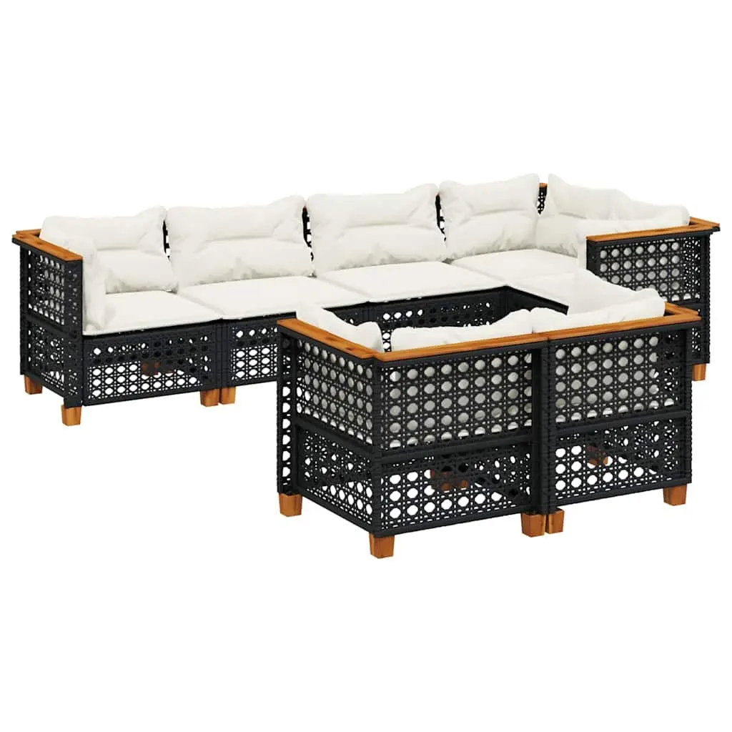 7 Piece Garden Sofa Set Outdoor Patio Furniture Black