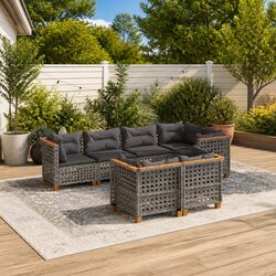 Specifications of 7-Piece Grey Garden Sofa Set for Outdoors