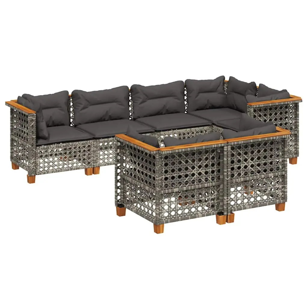 Garden Sofa Set 7 Piece Outdoor Furniture Patio Lounge Grey