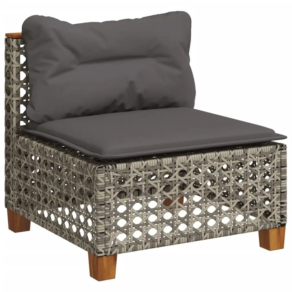 8-Piece Modular Garden Sofa Set with Grey Cushions