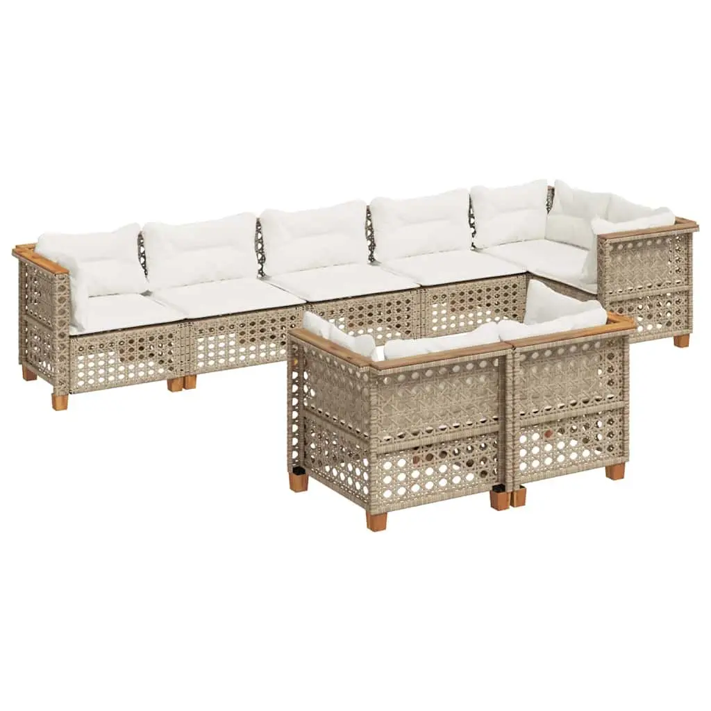 Garden Sofa Set Outdoor Furniture Patio Seating 8 Piece Beige