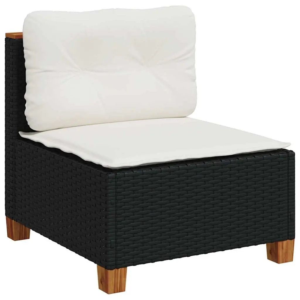 Garden Sofa Set 8 Piece Outdoor Furniture Black Patio Seating with Cushions