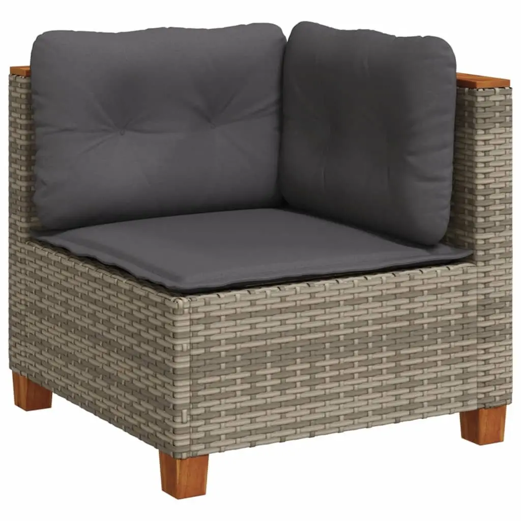 Garden Sofa Set 8 Piece Outdoor Furniture Patio Lounge Grey Poly Rattan Cushions