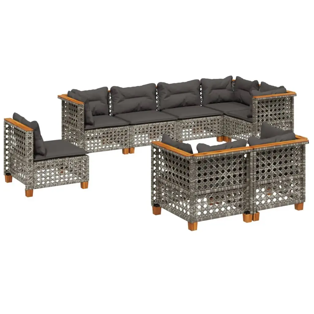 Garden Sofa Set Outdoor Furniture 8 Piece Modular Grey