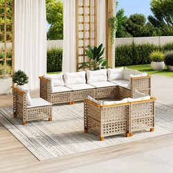Specifications of 8 Piece Beige Garden Sofa Set