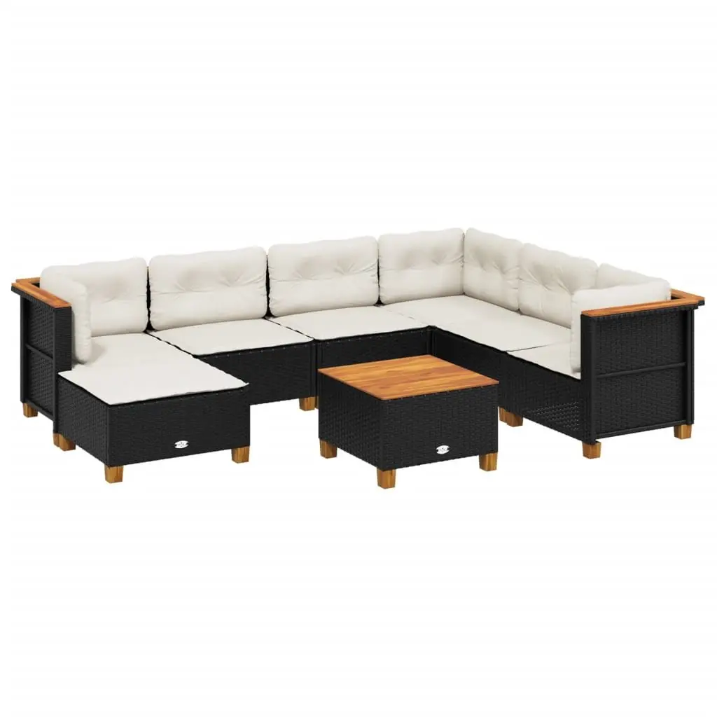Garden Sofa Set Outdoor Furniture Patio Lounge 8 Piece Black