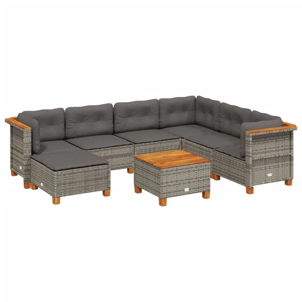 8 Piece Outdoor Grey Sofa Set
