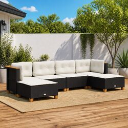 Specifications of the 6-Piece Black Rattan Outdoor Sofa Set