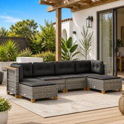Specifications of 6-Piece Grey Garden Sofa Set