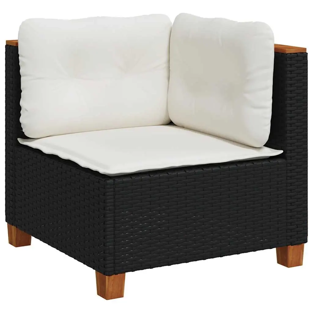 8-Piece Modular Garden Sofa Set with Black Cushions