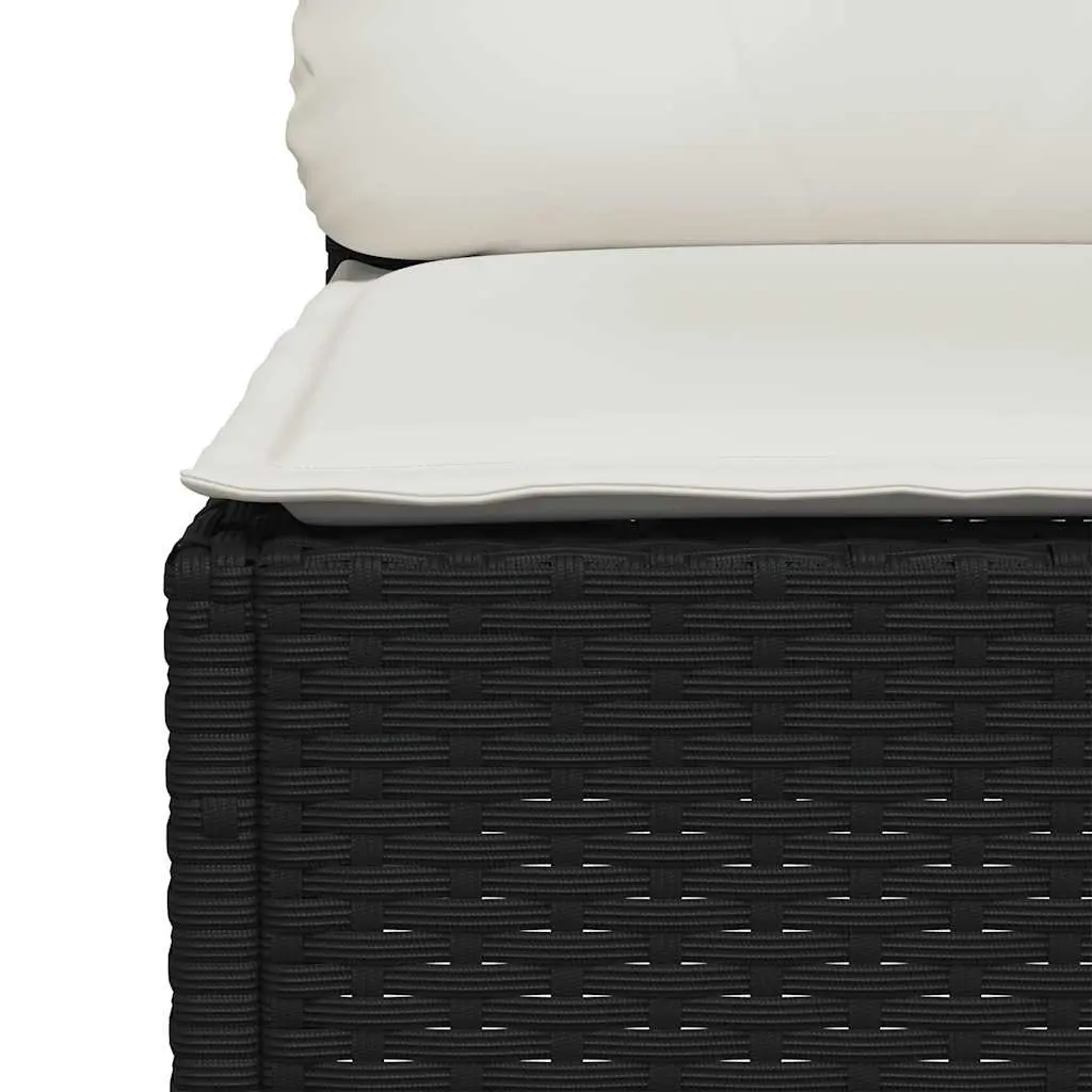 8-Piece Modular Garden Sofa Set with Black Cushions