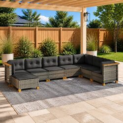 8-Piece Modular Garden Sofa Set Specifications and Features