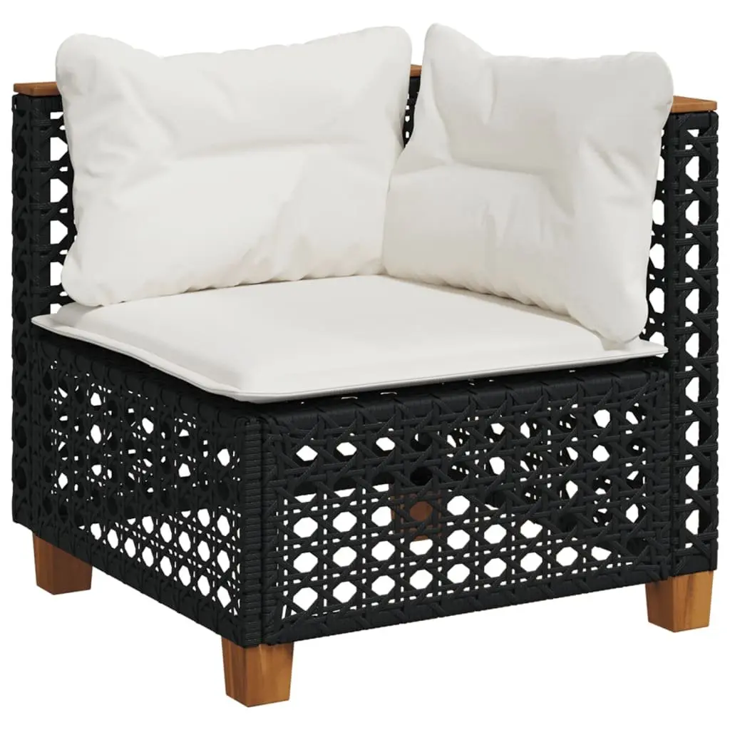 Garden Sofa Set 8 Piece Outdoor Furniture Black Patio Seating with Cushions