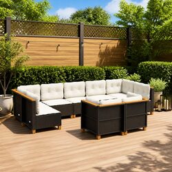 9-Piece Modular Outdoor Sofa Set with Cushions