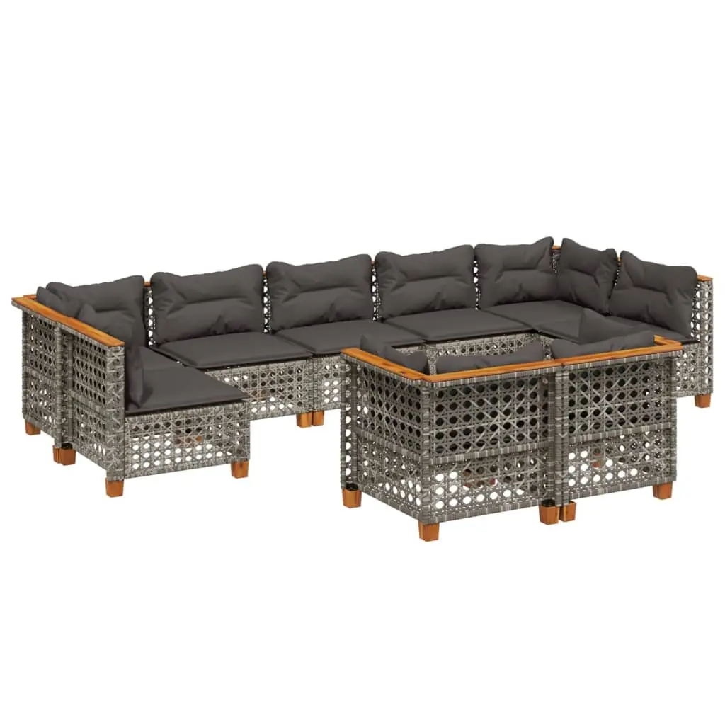 Outdoor Sofa Set 9 Piece Garden Furniture Patio Seating Grey
