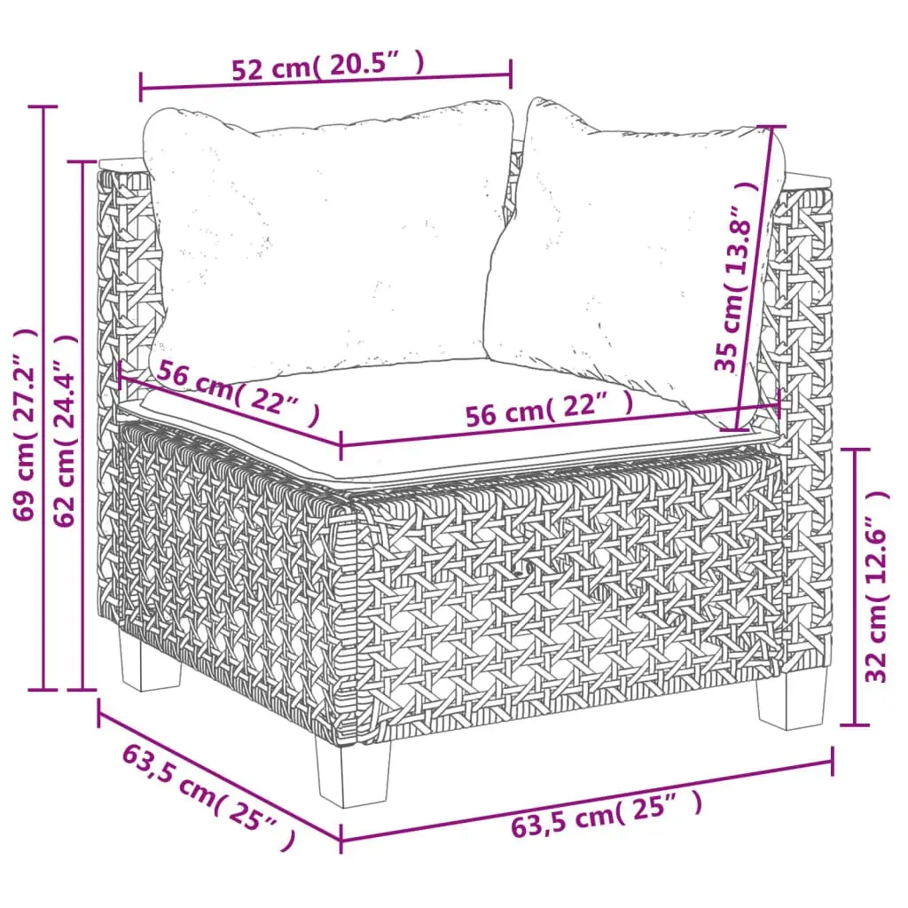 Outdoor Sofa Set 9 Piece Garden Furniture Patio Seating Grey