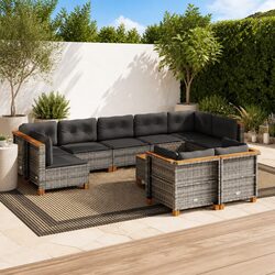 Specifications of 10-Piece Grey Garden Sofa Set