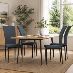 Dining Chairs Set of 4: Grey Velvet and Iron Frame Specs
