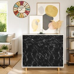 Self-Adhesive Black Stone PVC Film 500x90 cm for Decor