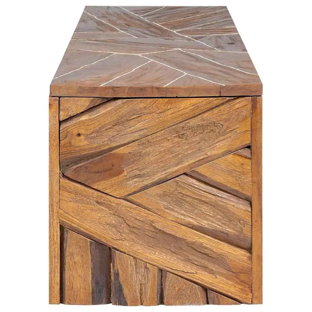 Solid Teak Wood TV Stand 110x60x38 cm