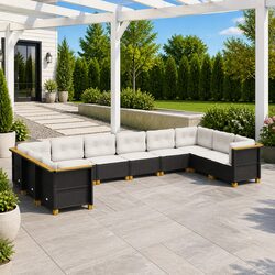 10-Piece Modular Outdoor Sofa Set with Cushions