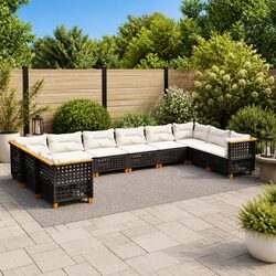 10-Piece Black Outdoor Garden Sofa Set Specifications