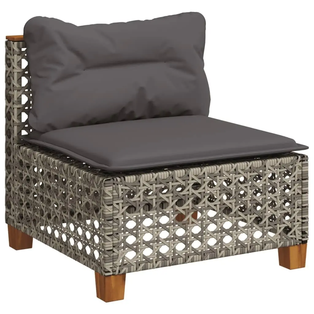 Garden Sofa Set 10-Piece Grey with Removable Cushions