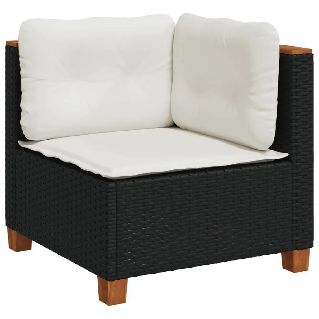 Outdoor Garden Sofa Set 11 Piece Modular Poly Rattan Furniture with Cushions Black Patio