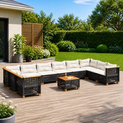Specifications for 11 Piece Grey Rattan Sofa Set Outdoors