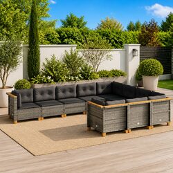 Specifications of 10 Piece Grey Modular Garden Sofa Set
