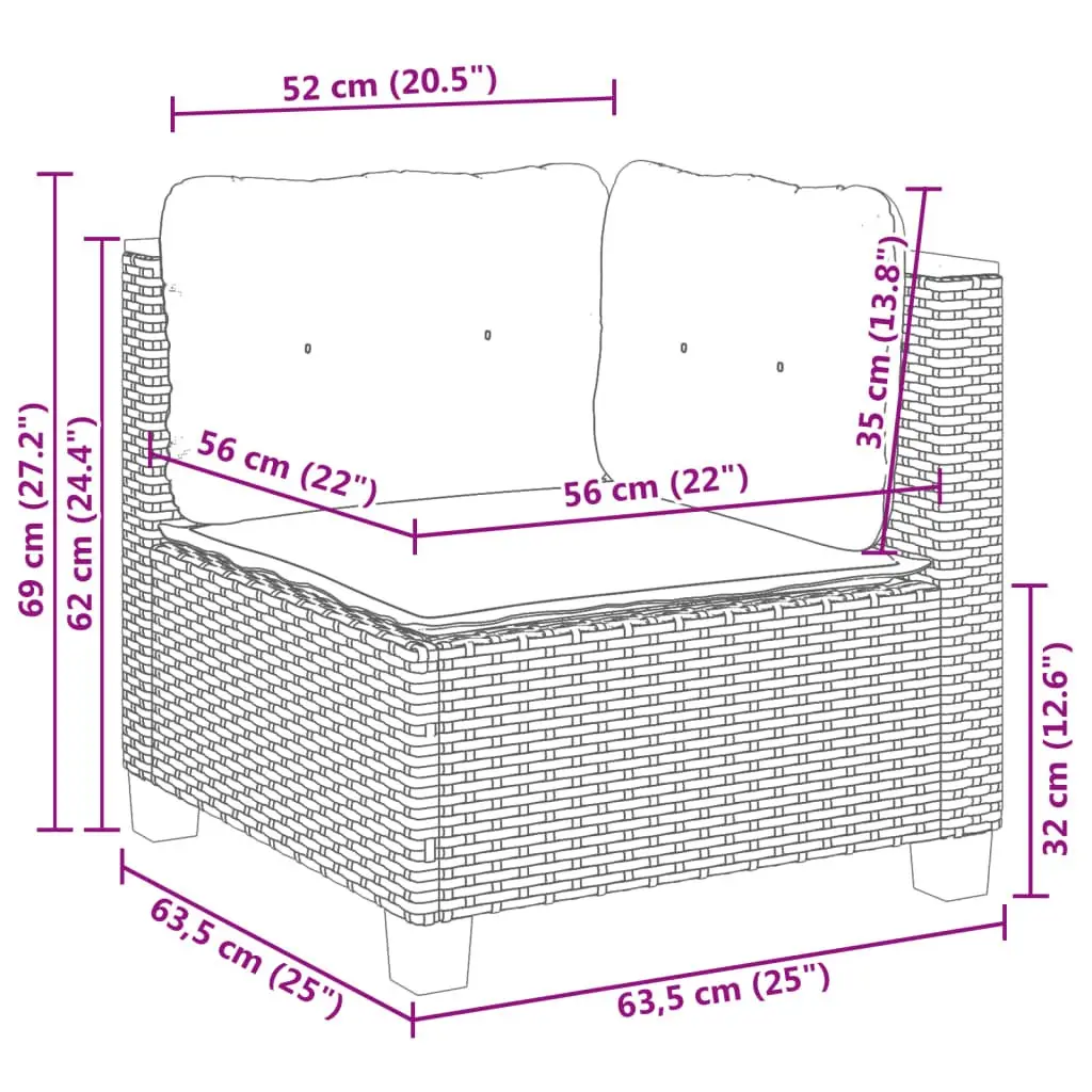 10 Piece Grey Modular Garden Sofa Set