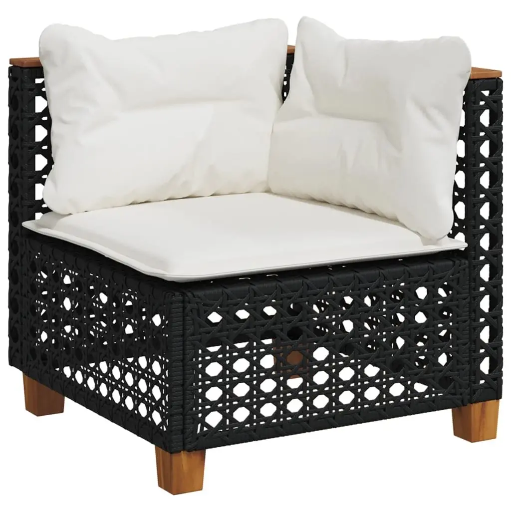 10-Piece Outdoor Black Rattan Sofa Set
