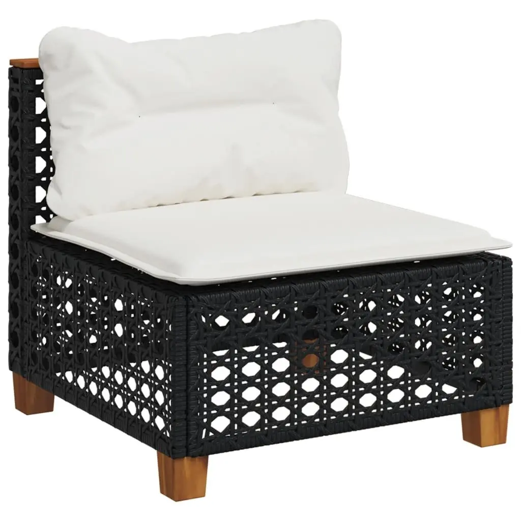 10-Piece Outdoor Black Rattan Sofa Set