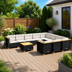 Specifications of the 11-Piece Black Rattan Outdoor Set