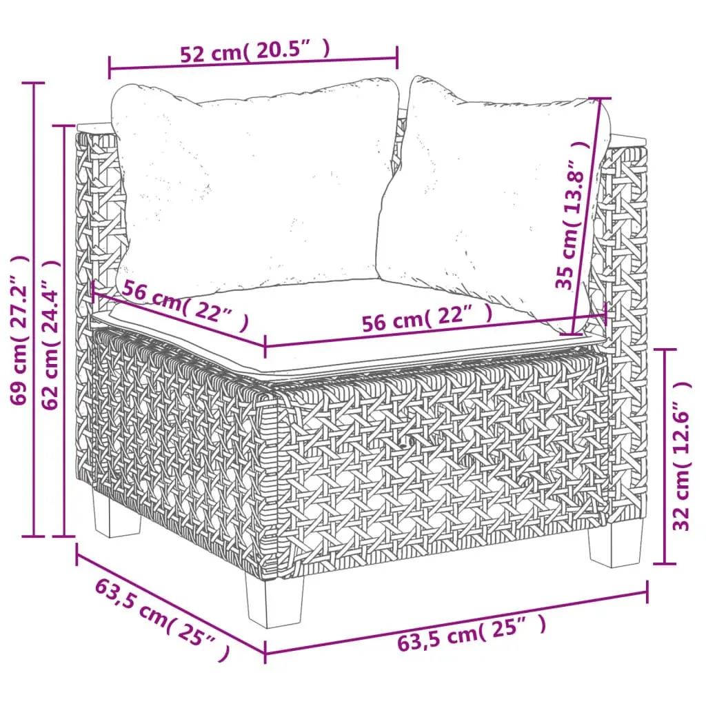 Garden Sofa Set Outdoor Use Modular 10 Piece Grey Poly Rattan