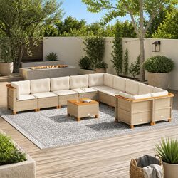 Specifications for 11-Piece Beige Garden Sofa Set